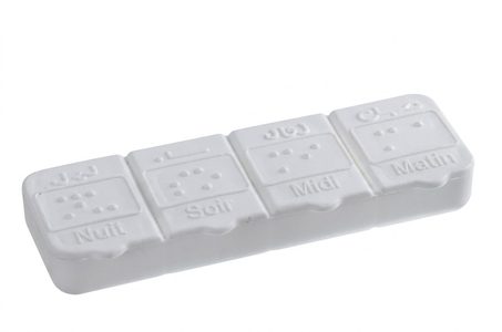Pilulier plastique 4 cavités